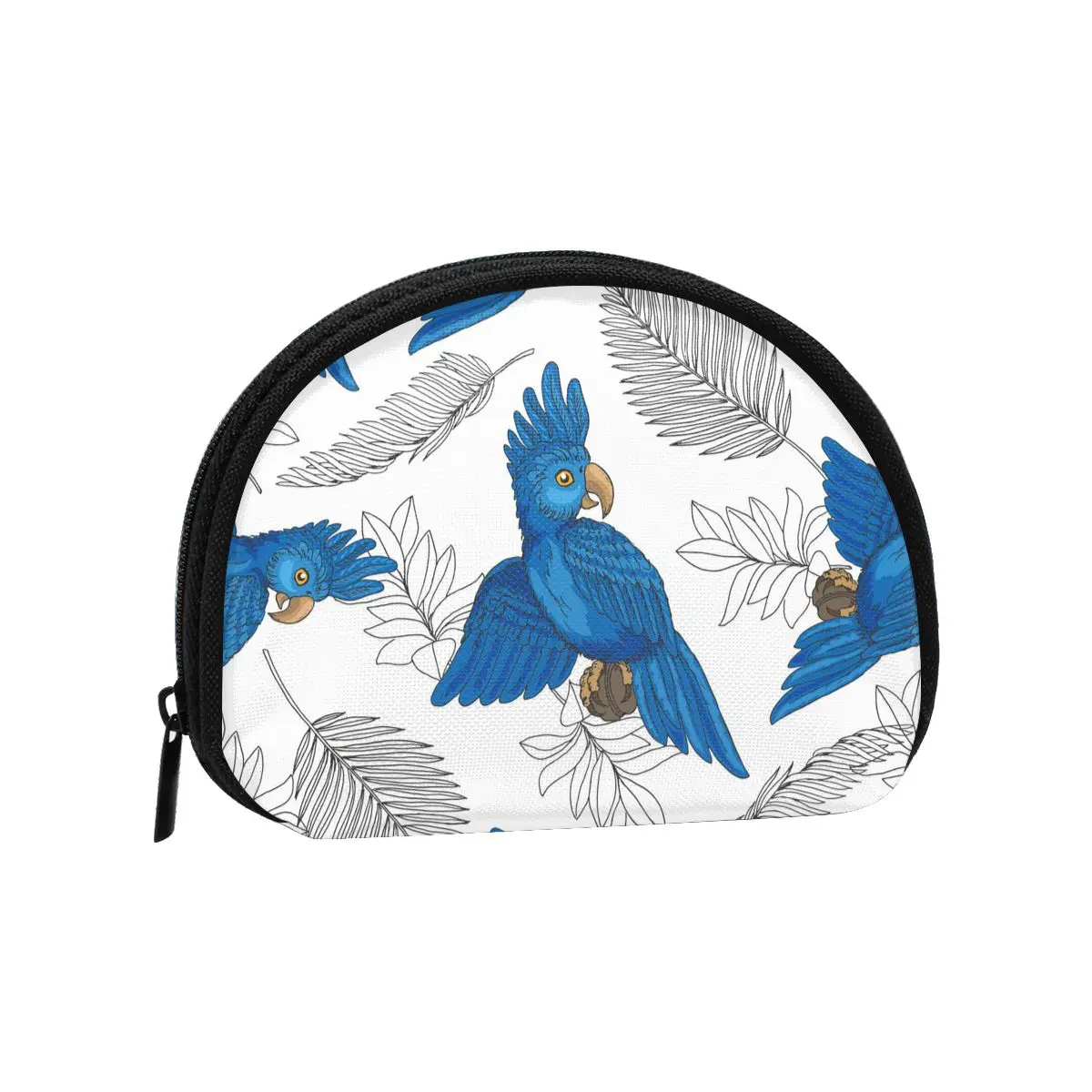 

Women Wallets Zipper Small Wallet Short Credit Card Coin Purse FemaleSeamless Pattern Parrots Tropic Forest