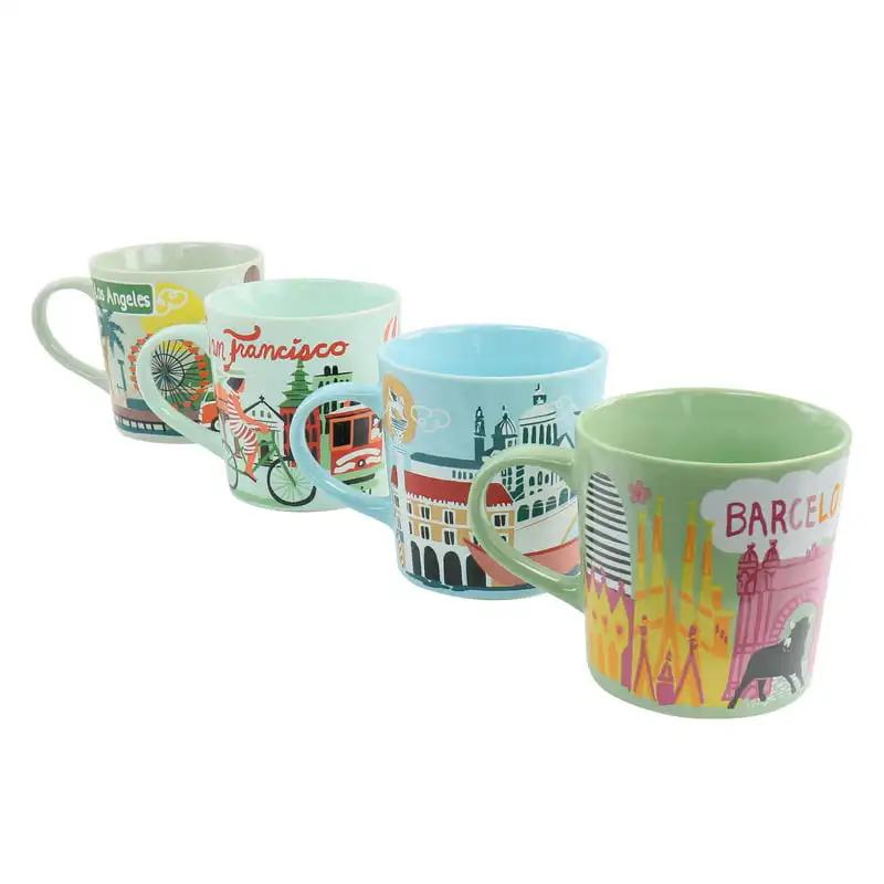 

Lights Assorted 17 Ounce Ceramic Mugs, Set of 4