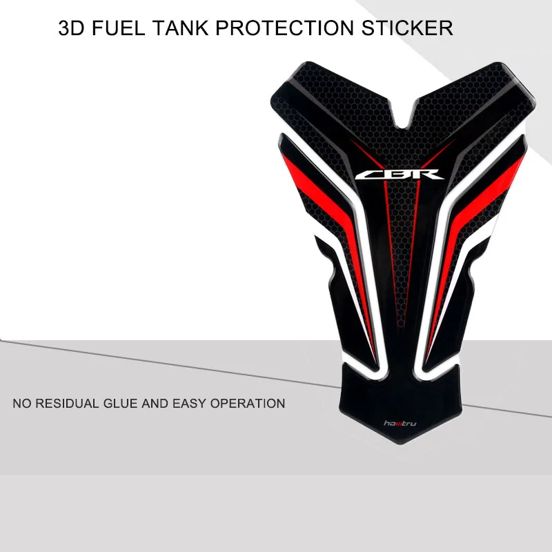 

For HONDA CBR125R CBR300R CBR500R CBR150R CBR250R Tank Sticker Motorcycle Fishbone 3D Fuel Tank Pad Protective Stickers Decals