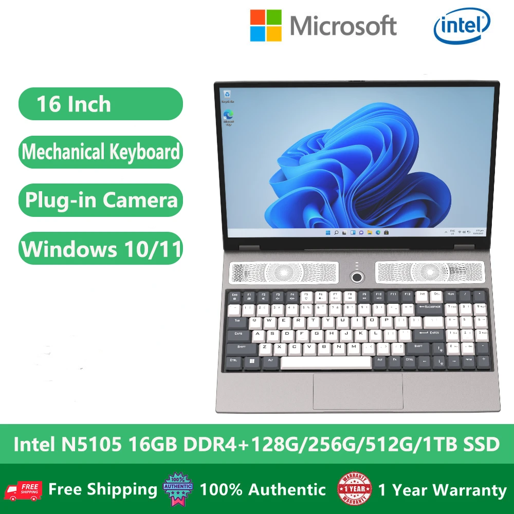 Original HL160 Windows 11 Notebook Office Gaming Laptop Mechanical Keyboard 16