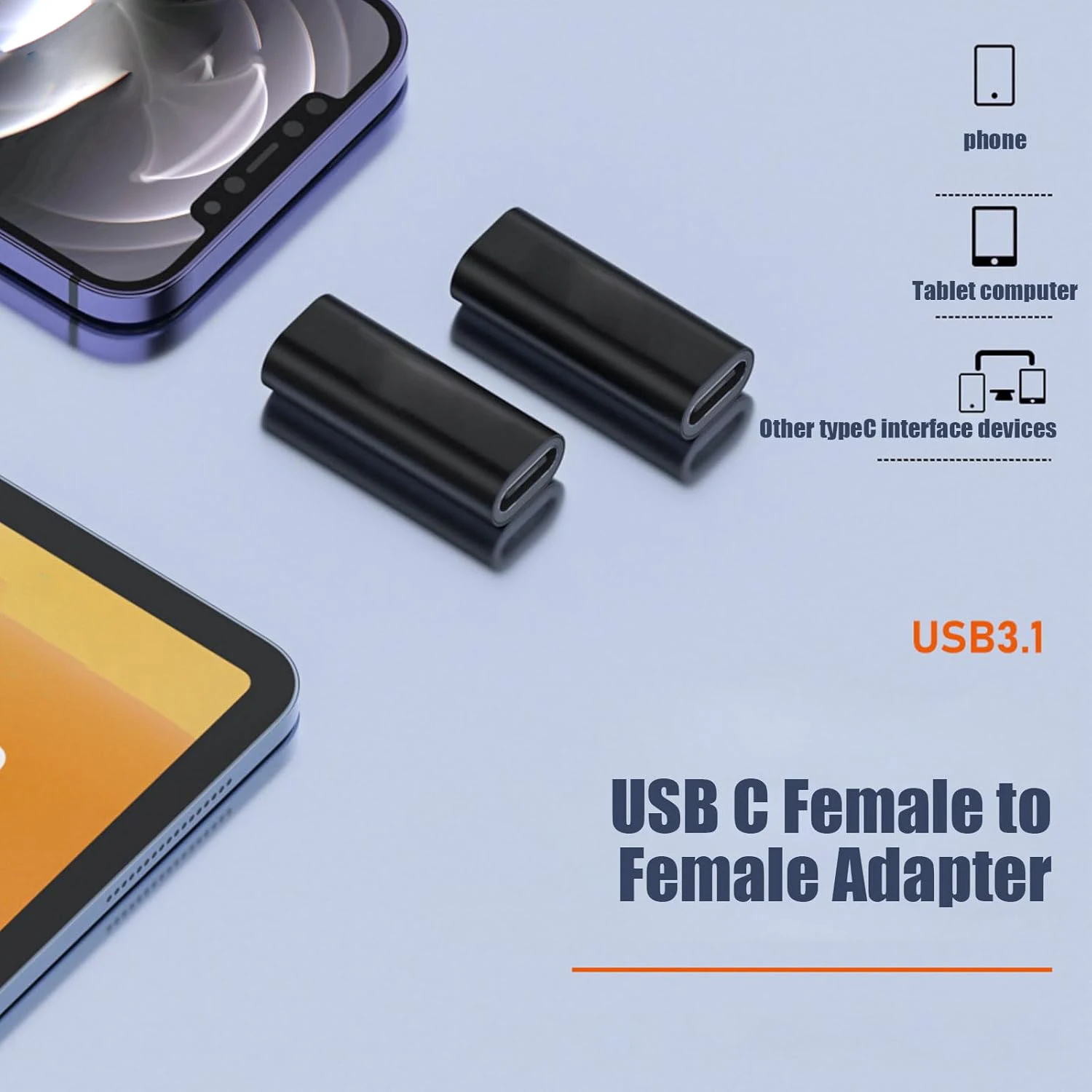 Фото Универсальный удлинитель USB C, 1/2 шт., адаптер для зарядки планшетов, удлинитель кабеля, помогает поддерживать чистоту и порядок при размещении проводов в помещении №5