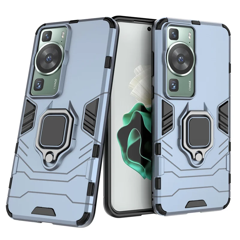 For Huawei P60 Pro Case Cover Huawei P60 Pro Capas Back Shockproof Stand Magnetic Armor Ring Holder Cover Fundas Huawei P60 Pro