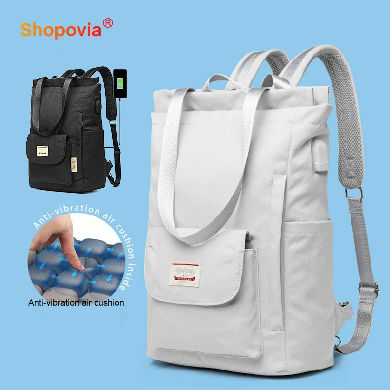 

Backpack Laptop Women Waterproof Oxford Cloth Notebook Backpack 14 Inch Fashion Laptop Backpack Girls Boys USB Charge Schoolbag