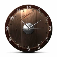viking shield print acrylic glass wall clock for bedroom norway sailng ancient warrria barbarian clock medieval home decor watch
