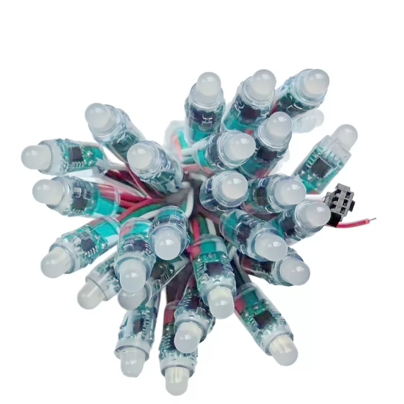 Фото 50 шт. WS2811 IC RGB полноцветные пиксели F12 мм цифровые адресные 12 В 5 В Dream Color светодиодные пиксели модуль строка водонепроницаемый свет 4 м №2