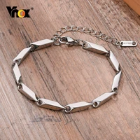 vnox mens geometric rhombus chain braceletcasual stainless steel metal links wristband length adjustable