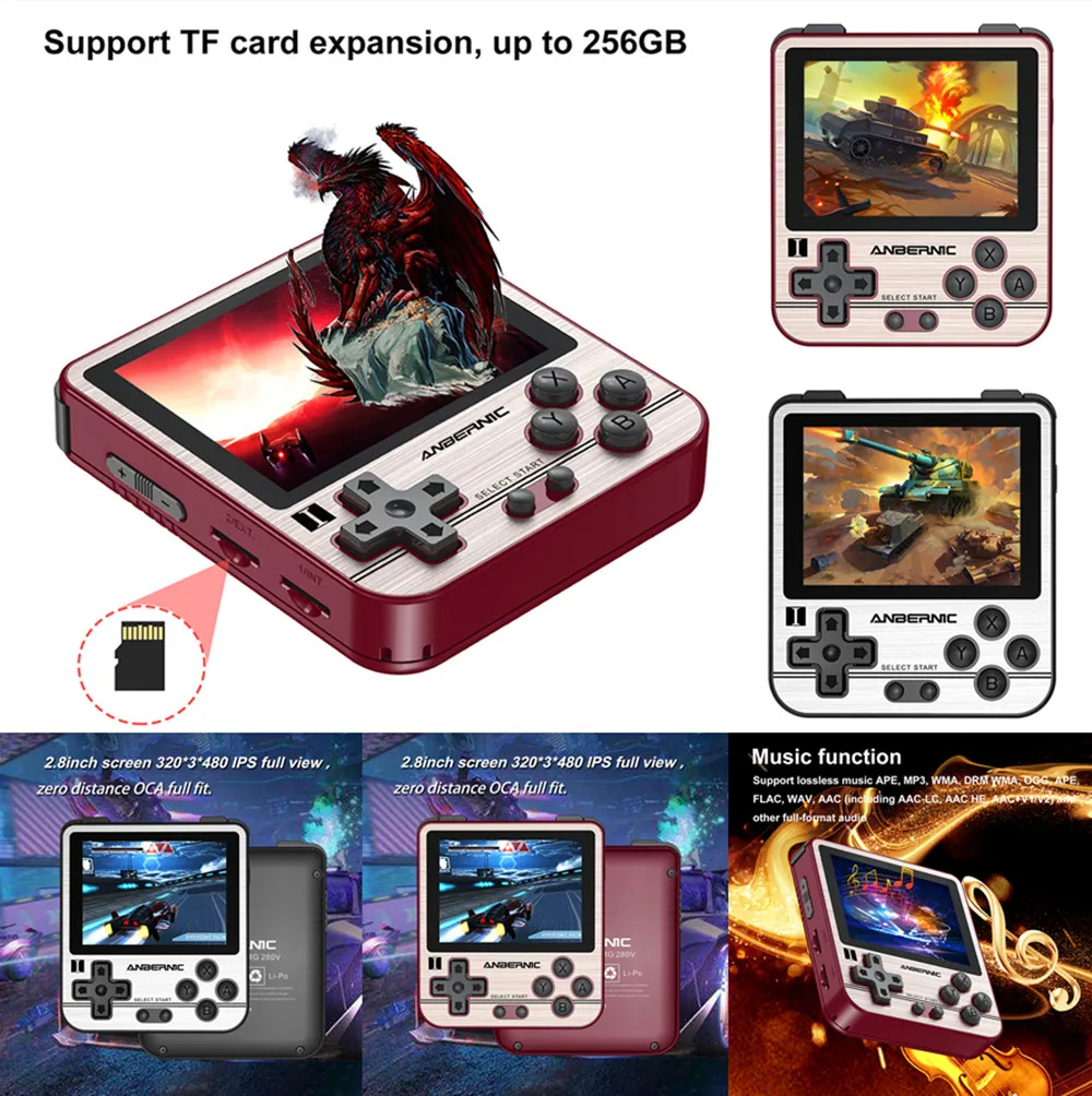 

RG280V ANBERNIC Retro Game Console Open Sourse System CNC Shell PS1 Game Player Pocket RG280 Portable Handheld Game Console