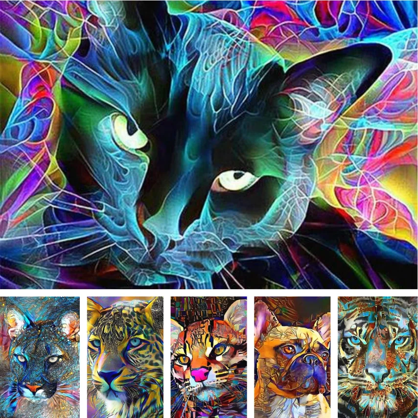 

Алмазная живопись 5D "сделай сам", животное, кот, тигр, искусство, наборы для вышивки крестиком, домашний декор, Новое поступление 2023