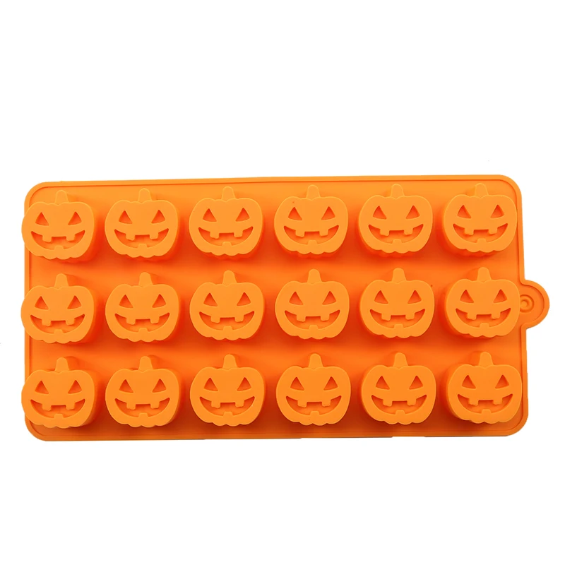 

18 Holes Mini Halloween Silicone Pumpkin Mold Thanksgiving Pumpkin Chocolate Gummies Candy Christmas Candy Cake Decoration