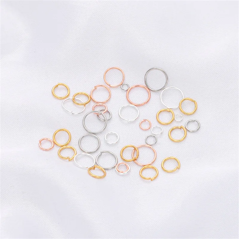 100pcs 3 4 5 6 7 8mm 14K Open Connected Single Loops Jump Rings For DIY Jewelry Making Bracelet Earrings Findings Accessories