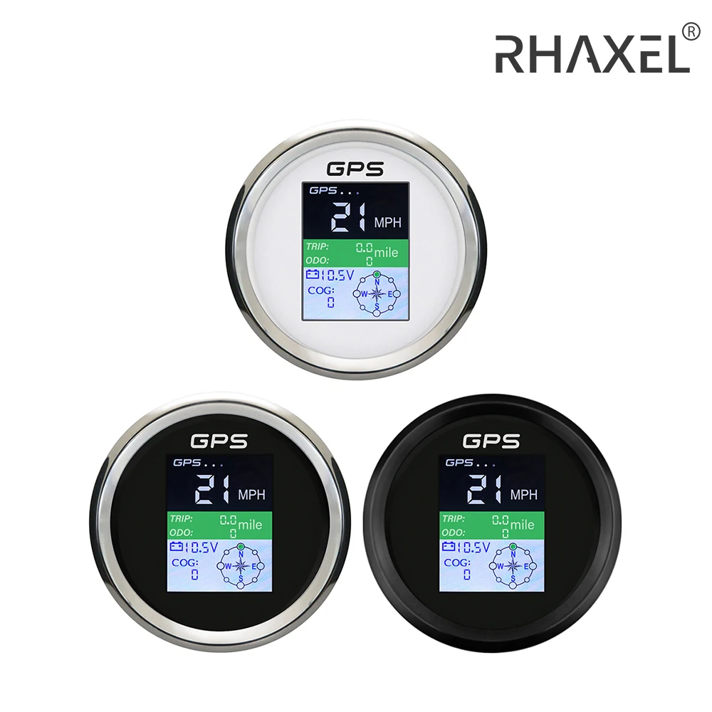 RHAXEL Waterproof Digital GPS Speedometer ODO Adjustable with Antenna 12V 24V 85mm | Speedometers