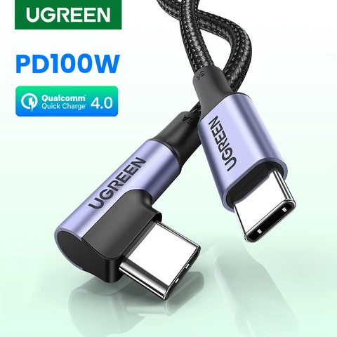 Кабель UGREEN 100 Вт USB C-USB Type C для Apple MacBook Pro Samsung Xiaomi, быстрая зарядка 4,0 PD, кабель для быстрой зарядки USB C