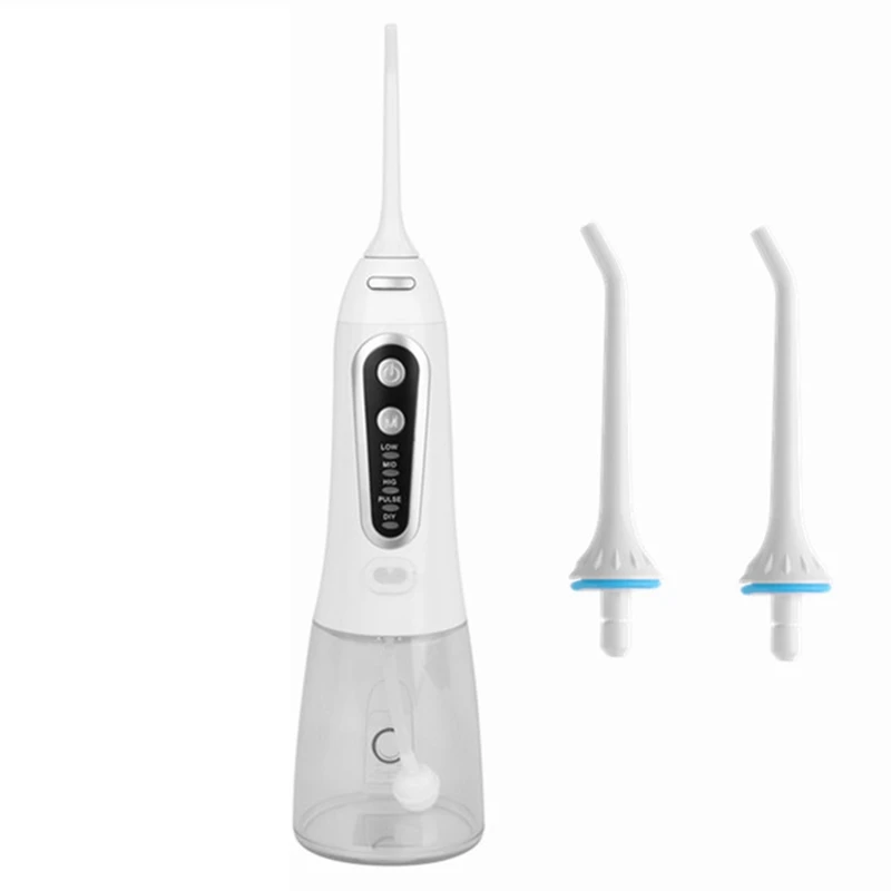 

Oral Irrigator Portable Water Jet 6 Nozzles 300ML Tank Water Flosser US Plug
