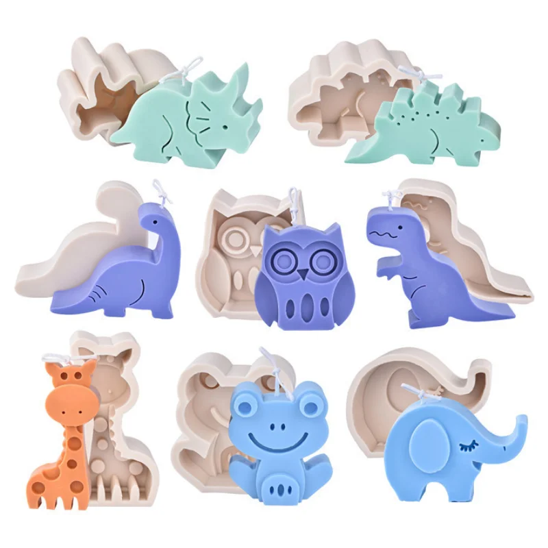 

Animal Candle Silicone Mold DIY Dinosaur Giraffe Frog Owl Soap Resin Candle Making Gifts Craft Supplies Home Decor Children Toy