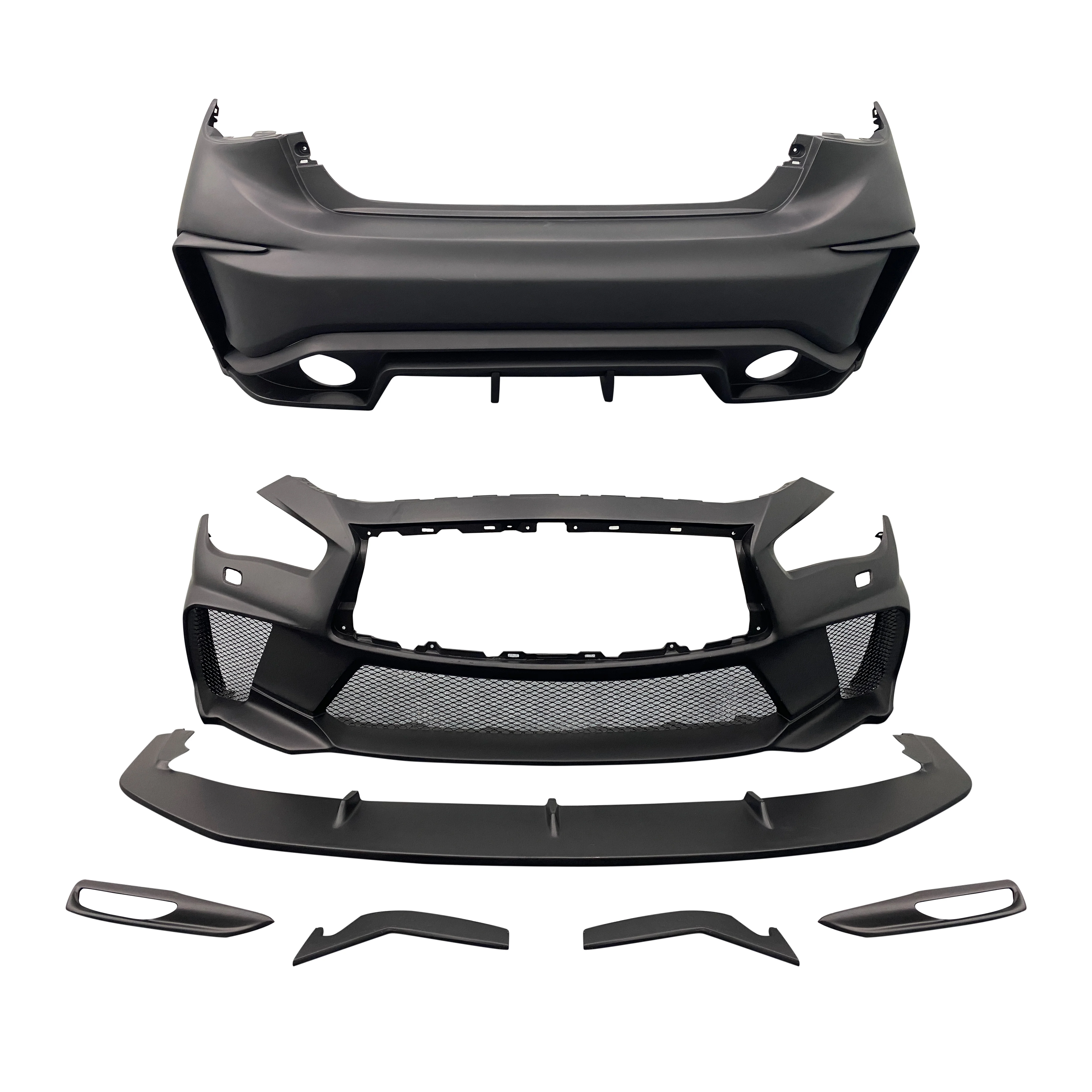 

High quality fiber glass body kit front bumper rear bumper for Q50car accesorries