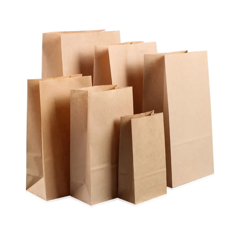10Pcs Brown Bakery Bags/Kraft Paper Bags for Cookie, Sandwich, Bread, Dried Foods & Snack -Takeout Bags, Party Wedding Supplies