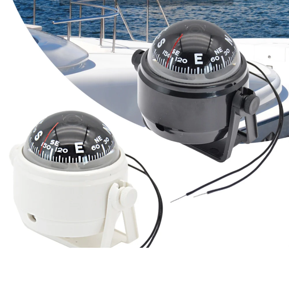Waterproof Nautical Compass Sea Pivoting Marine Boat Compass With Electronic LED Light For Marine Navigation Positioning