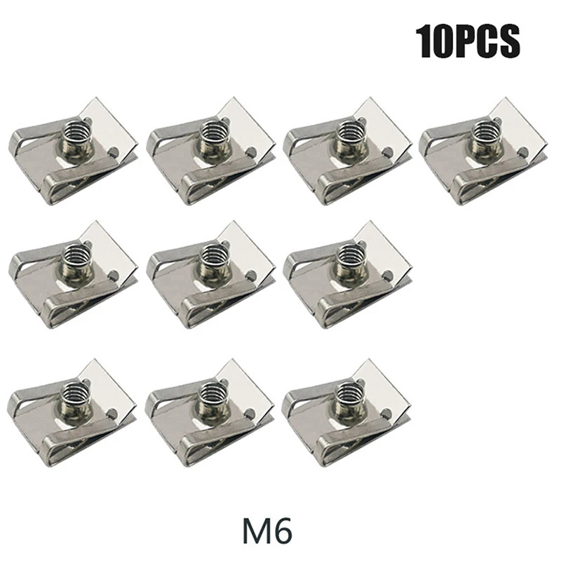 

Клипсы U-образные из нержавеющей стали с резьбой, 10 шт., гаечные гайки M6 M5 M4 M8 8/6/5/4 мм для автомобилей, мотоциклов, скутеров