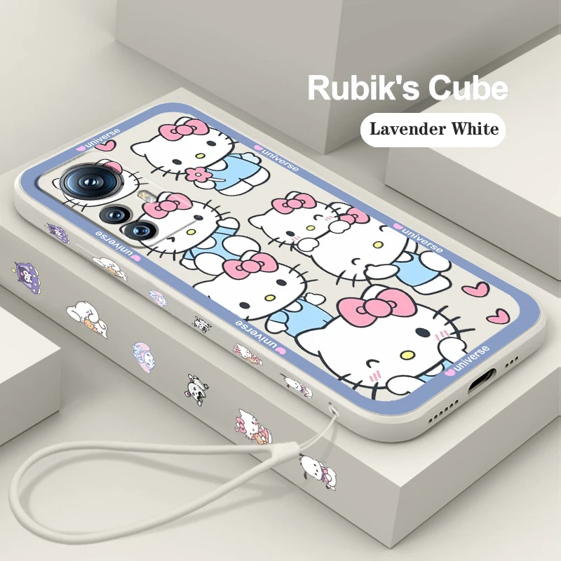 

Kulomi Cinnamoroll Kitty Phone Case For Xiaomi Mi 13 12S 12 12X 12T 11i 11T 11 10 10S Pro Lite Ultra 5G Liquid Left Rope