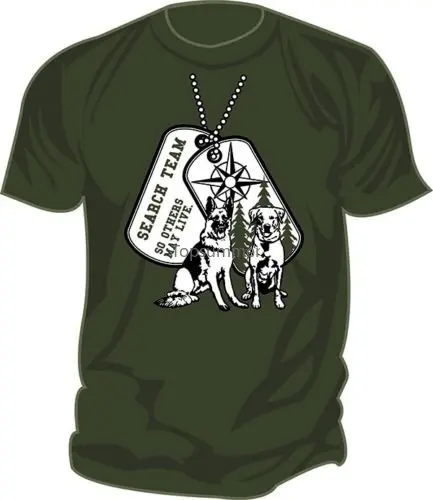 

2019 Brand Tshirt Homme Tees Sar Search & Rescue: K9 Dog Tags Mwd Screen Printed T-Shirt Military Greeen T Shirt