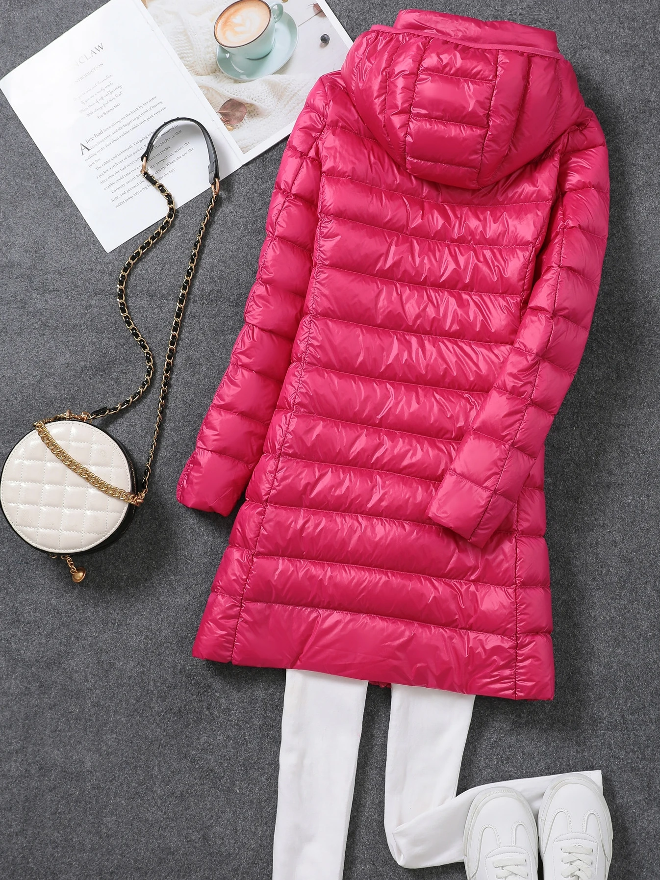 New Women Long Down Jacket Casual Style Autumn Winter Coats And Parkas Female Outwear