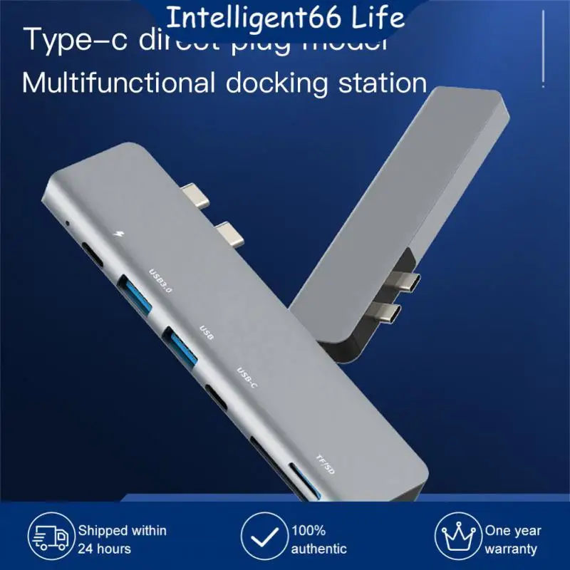 

7 In 2 -compatible 3 Usb C Hub 4k Thunderbolt Dock 4k Pd Data Port Hub With Tf Sd Reader Slot Usb Type C Hub Double-headed