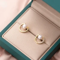 original circular geometry round bead earring semicircle zircon grace cute earring for women girl friendship gift