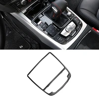 car styling real carbon fiber gear shift panel outer frame water cup holder cover trim for audi a6 c7 2012 2013 2014 2015 2016