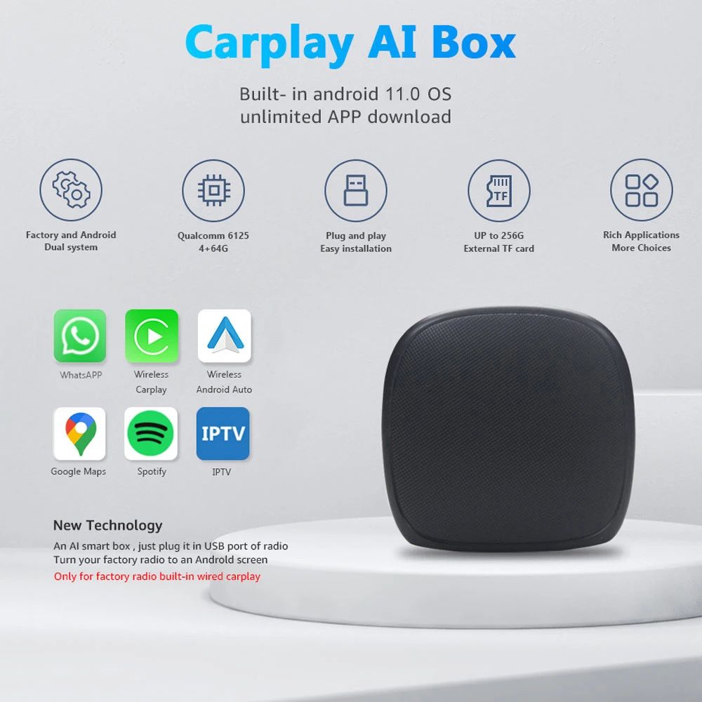 Android 11 умный CarPlay Ai Box проводной и беспроводной адаптер Auto встроенный игровой