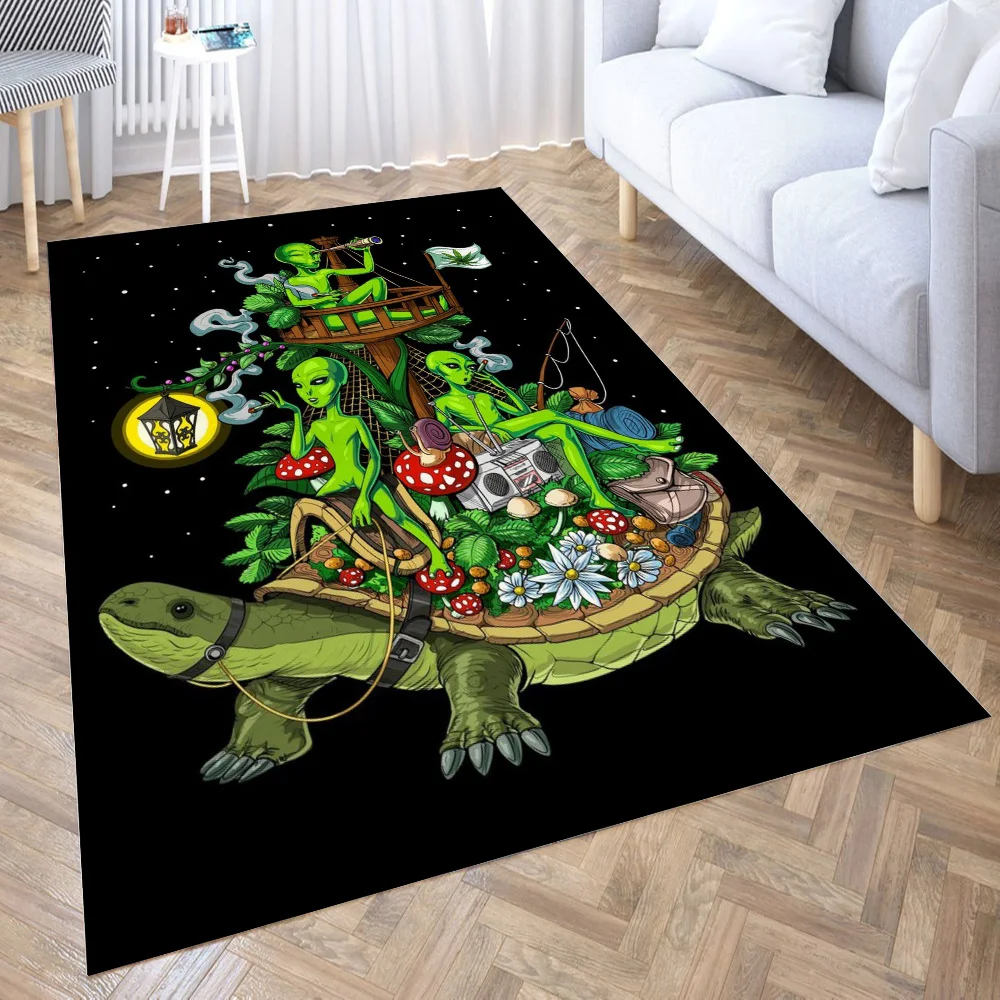 

Psychedelic Aliens Stoners Carpet for Living Room Rug Children Bed Room Floor Carpets Window Bedside Home Decor Rugs Mat