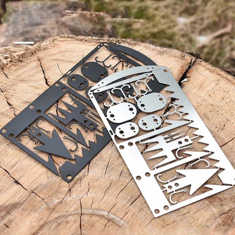 

Survival Tool Card 22 In 1 Survival Card-Multi Purpose Pocket Tool Stainless Steel Survival Camping Hiking Fishing Hunting Tools