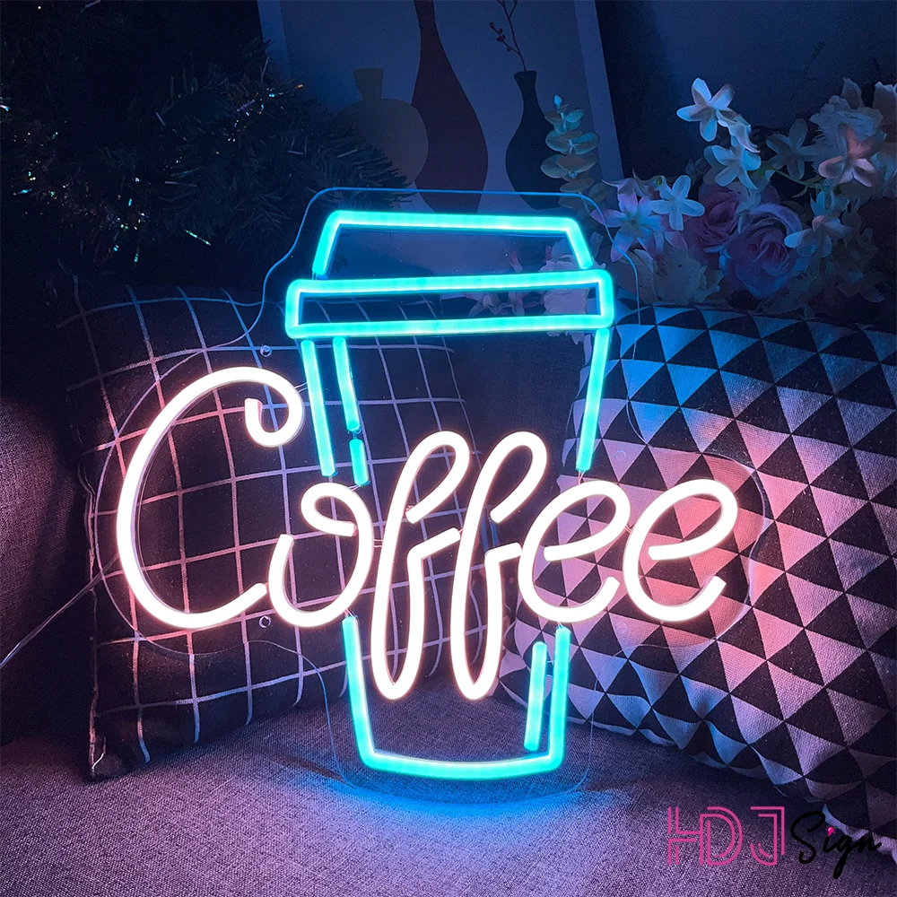 Coffee Neon Sign Custom Neon Lights Bedroom Decorations Personalized Led Light For Custom Kids Room Coffee Shop Name Sign