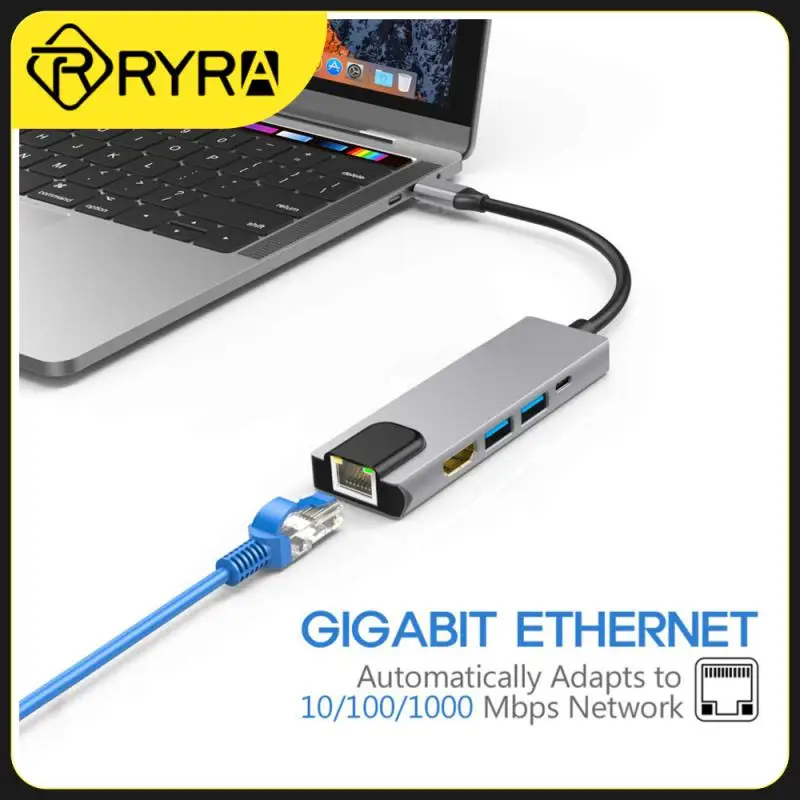 

Док-станция RYRA, док-станция для сетевого порта, 5 в одном, стандарт 4K HD