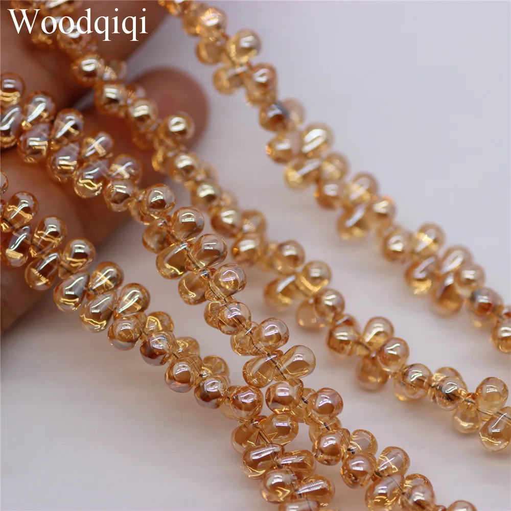 Coloured Glaze Glass Water Drop 20pcs 5X6mm With Hole Gradient Loose Beads Wholesale Lot For Jewelry Making DIY Crafts Findings