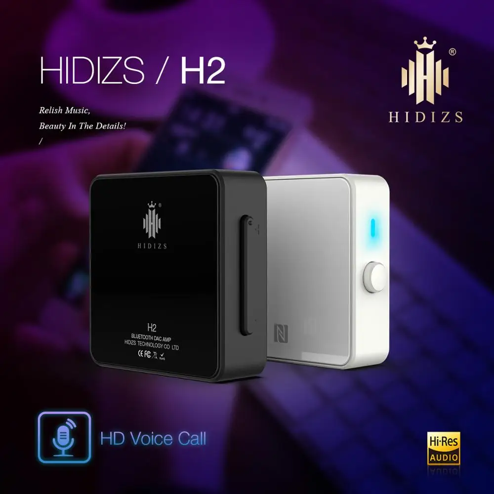 Ресивер Bluetooth 5 0 Hidizs H2 без потерь беспроводной адаптер 3 мм с разъемом AUX NFC двойные