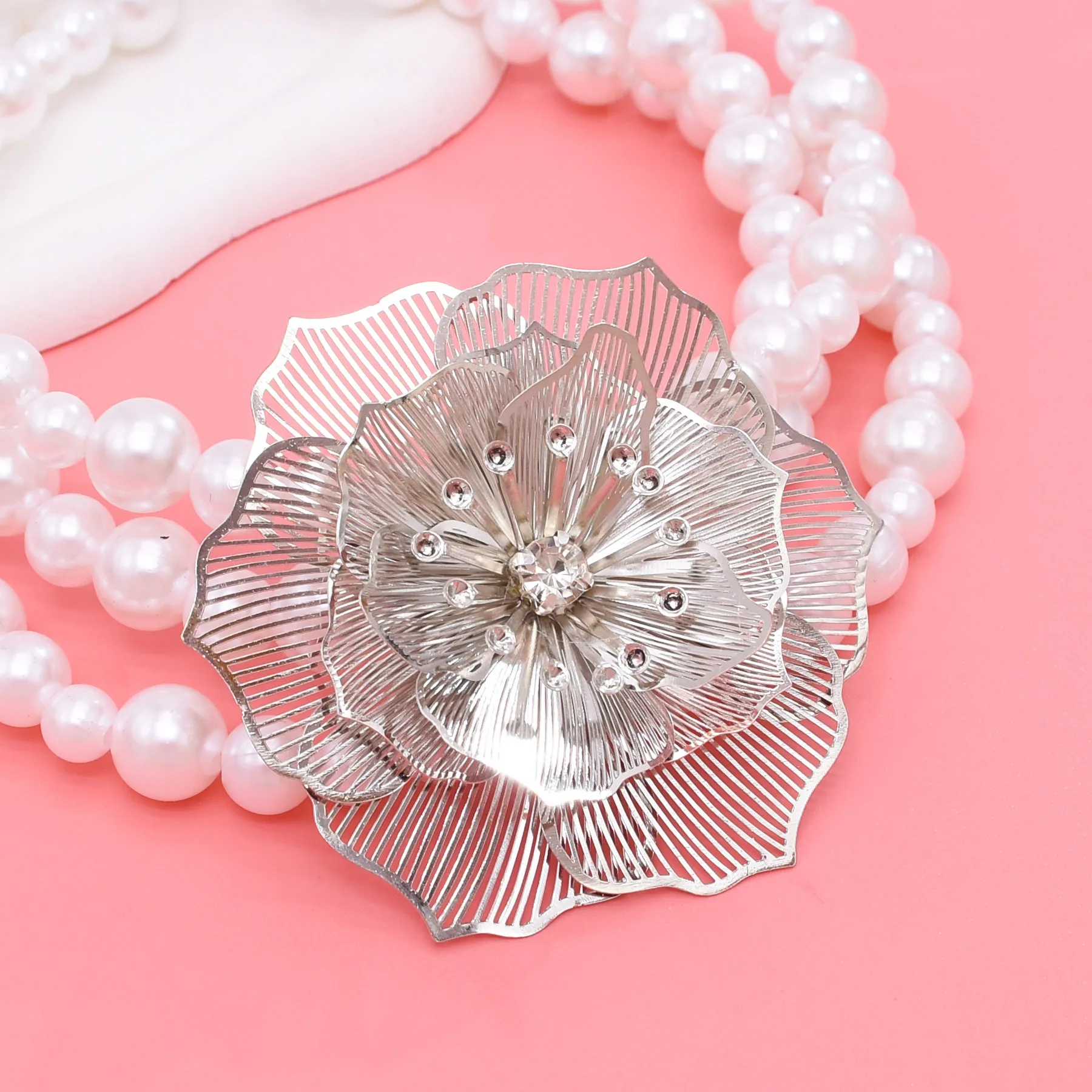 2 шт. модное многослойное ожерелье с подвеской в виде цветка камелии и