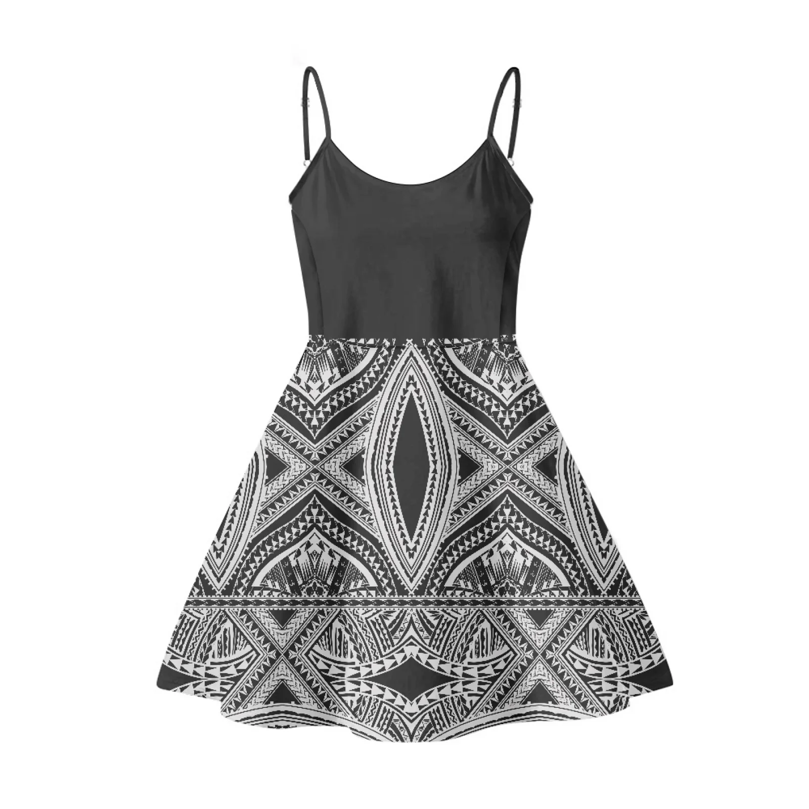 

Polynesian Tribal Pohnpei Totem Tattoo Prints Ladies Fashion Summer Dresses For Women Unique Custom Vintage Sexy Slip Dress Wear