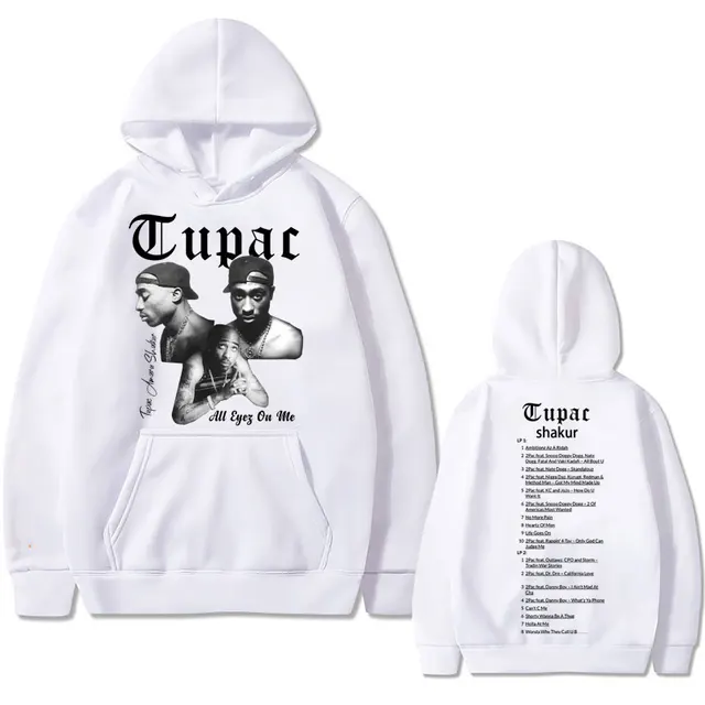 Rapper Tupac 2pac Hip Hop Hoodie Men's Fashion Hoodies Men Women Oversized Pullover Male Black Streetwear Man Vintage Sweatshirt 2