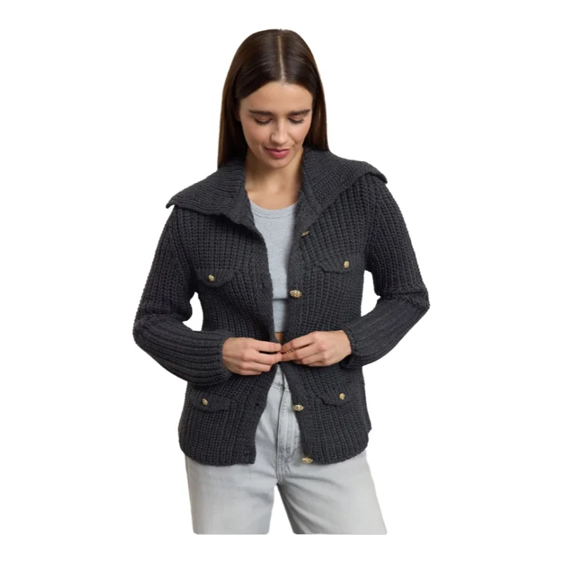 Trendyol TYZA женский кардиган повседневный стандартный крой трикотаж с отложным