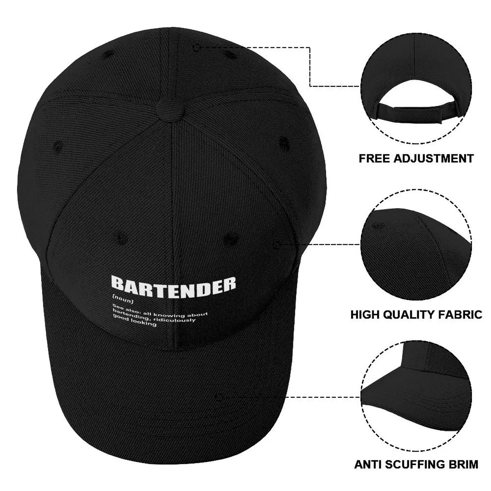 Бейсбольная кепка Barkeeper Bartender Funny Definition Snapback черная шляпа для регби пляжная