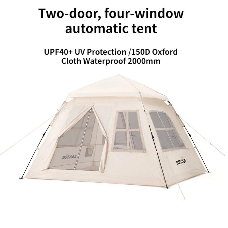 

3-4person Outdoor Two-door Two-window Four-sided Camping Portable Folding Automatic Park Tent Family Hiking Camping Tent