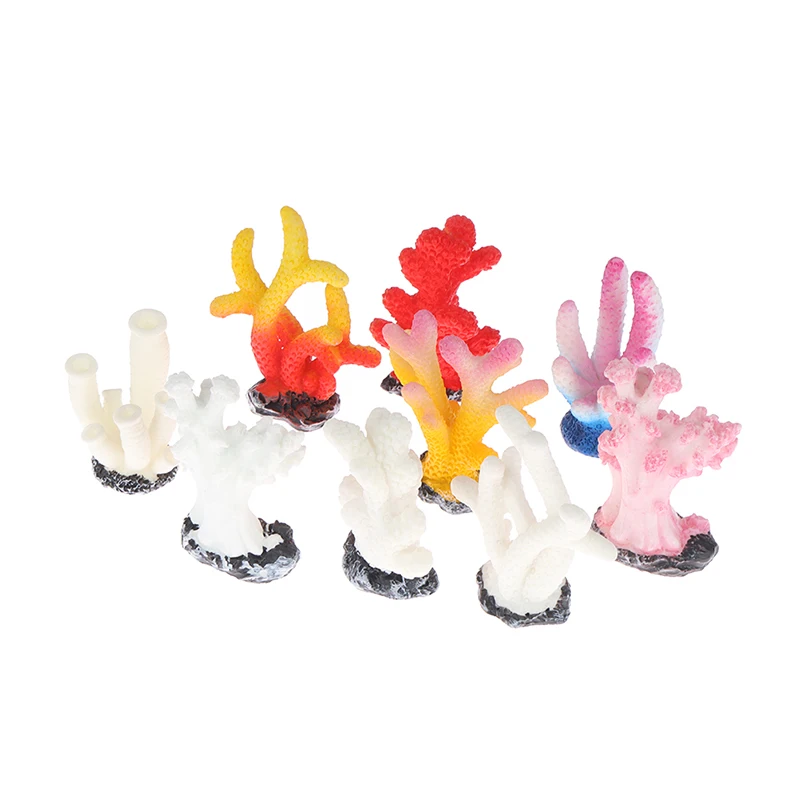 

1PC Artificial Mini Coral Aquarium Home Decoration Coral for Cake Decoration Fashion DIY Art Craft Multicolor Resin Aquarium