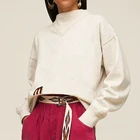 Свитшот с контрастным принтом, женская одежда, Осенний женский хлопковый пуловер, топы, винтажные повседневные женские толстовки