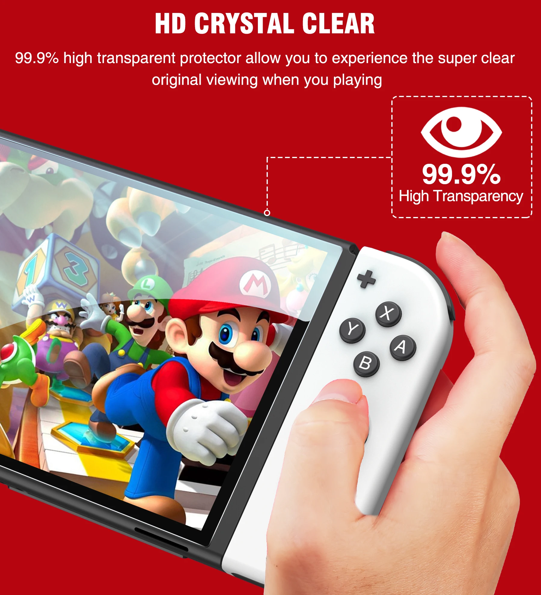 BEBONCOOL Прозрачный чехол для Nintendo Switch OLED джойстик с фотоэлементами переключателей