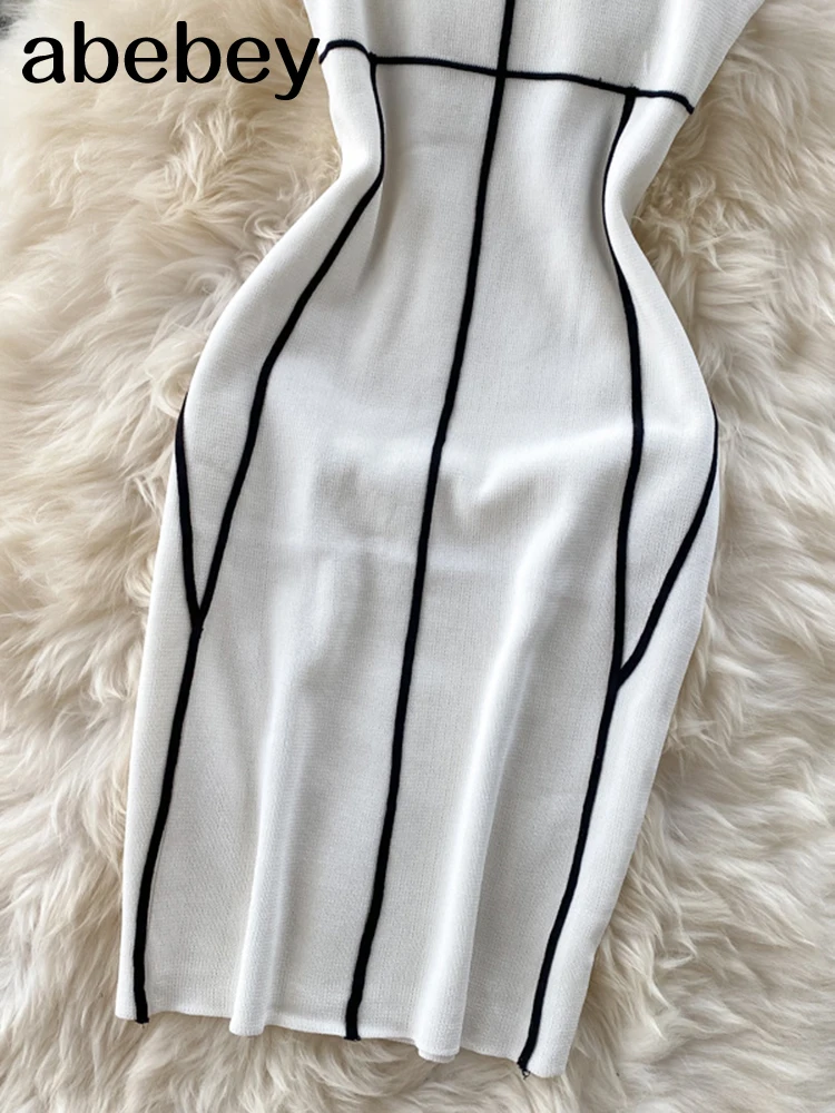 Женское трикотажное платье-карандаш облегающее короткое платье без рукавов с