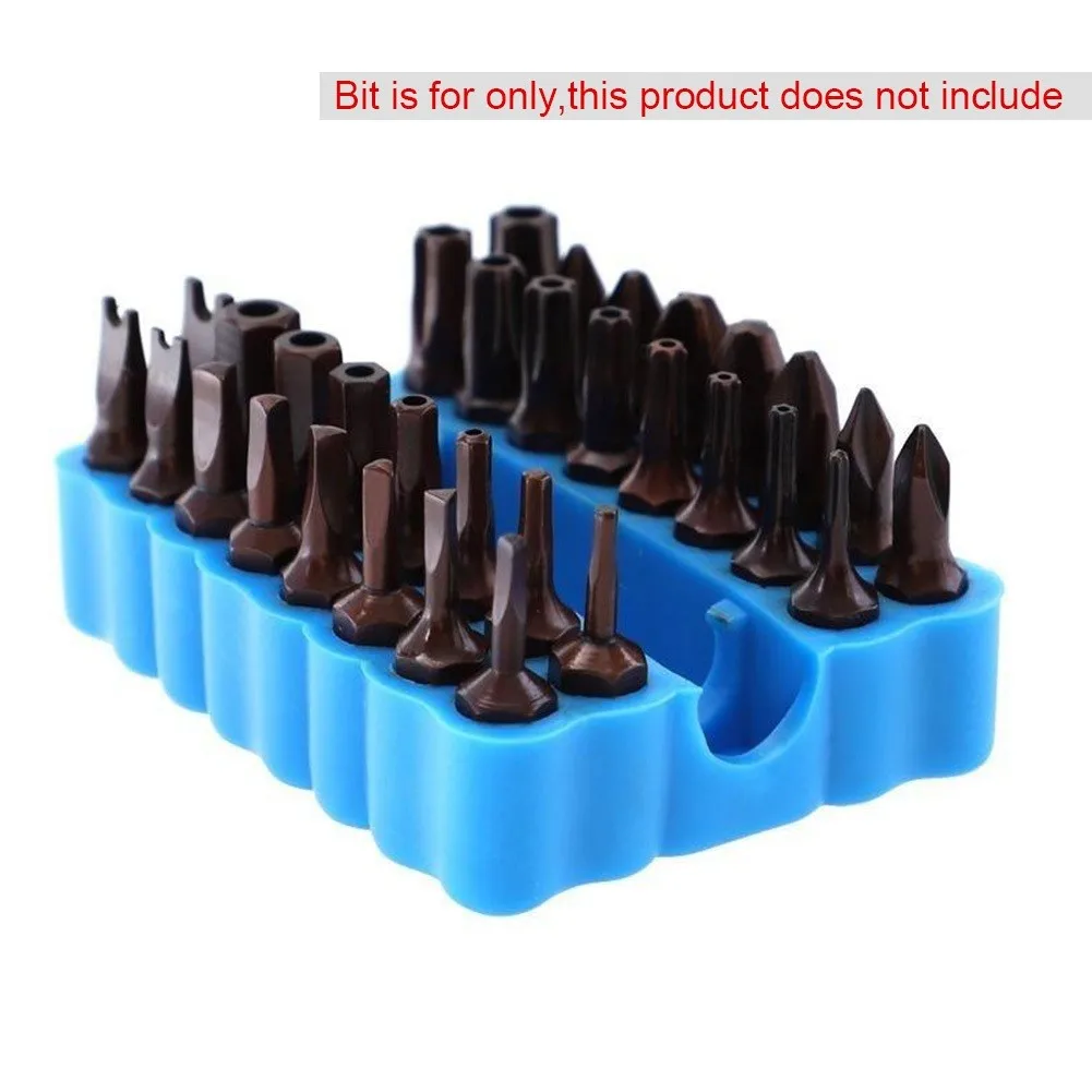 

64x48x15mm Holder Screw Bits Blue Flexible Hex Plastic Screwdriver Storage Case 1/4 Inch High Quality New Nice