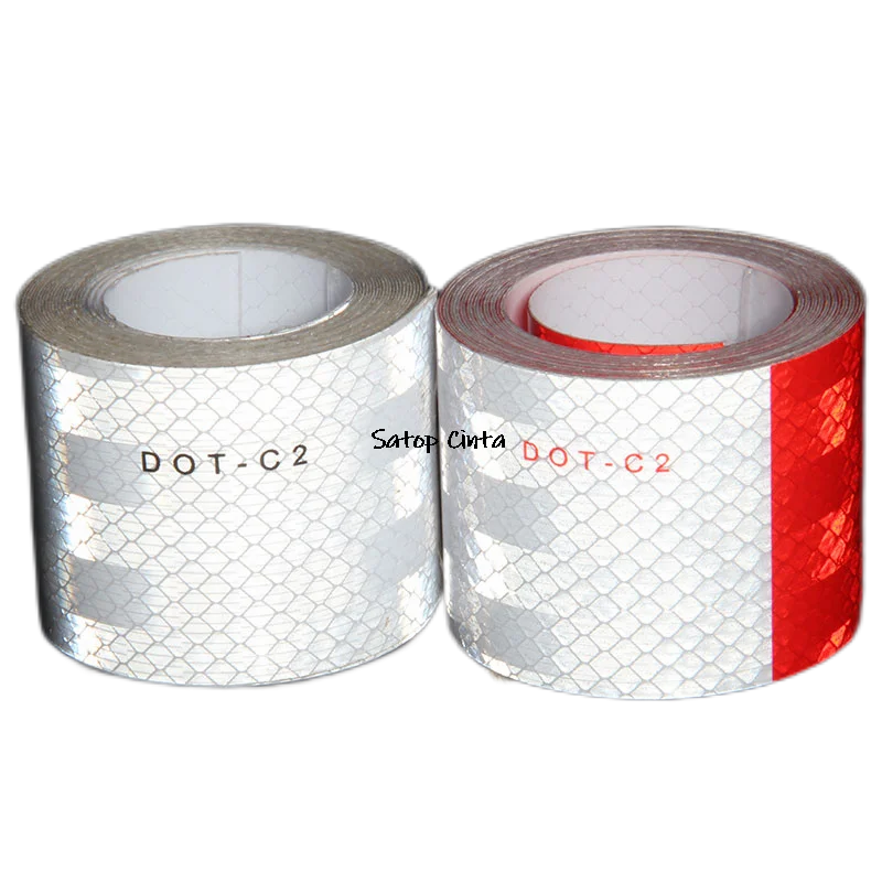 

50mm Width 3.6m Micro Prismatic Sheeting Reflective Tape Sticker Bike Reflector Stickers Bicycle Light Reflectors Red White Tape