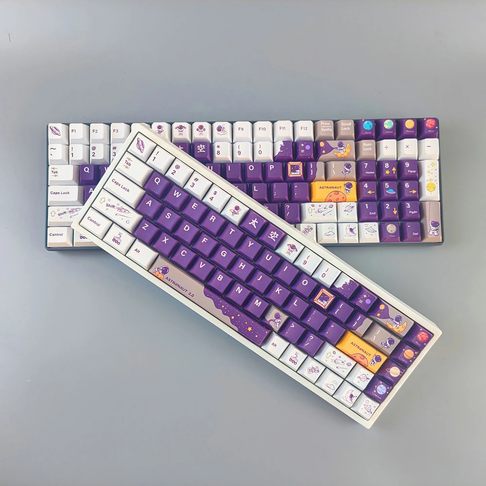 

138 клавиши астронавт тема V2 оригинальный PBT термальная Сублимация 7U Космос 1.5U дополнительная колпачка адаптируется 61 64 68 75 84 87 96 98 104