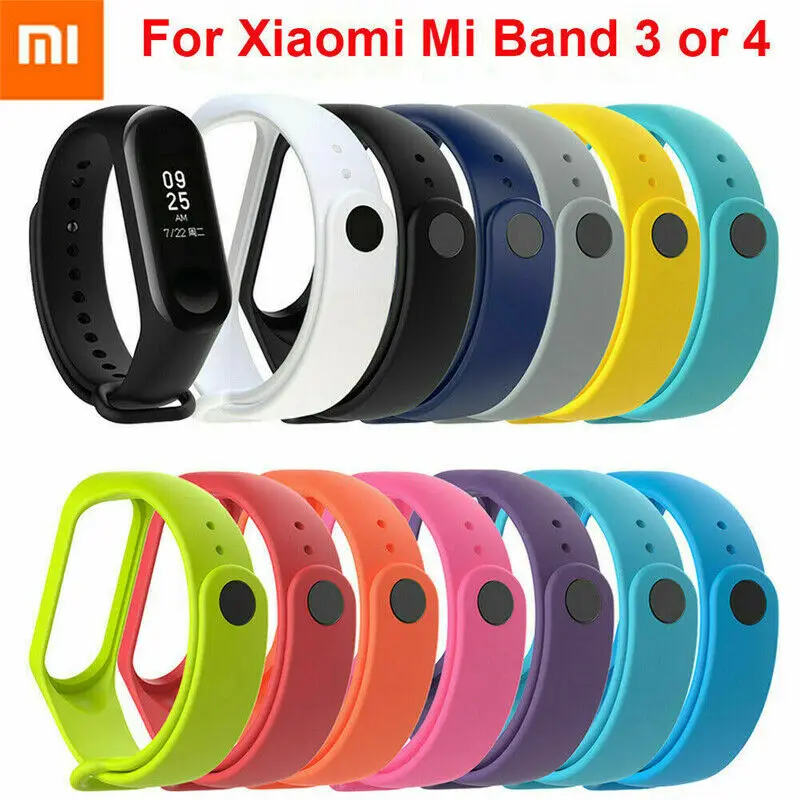 Силиконовый ремешок для смарт-часов Xiaomi Mi Band 3 4 сменный часов |