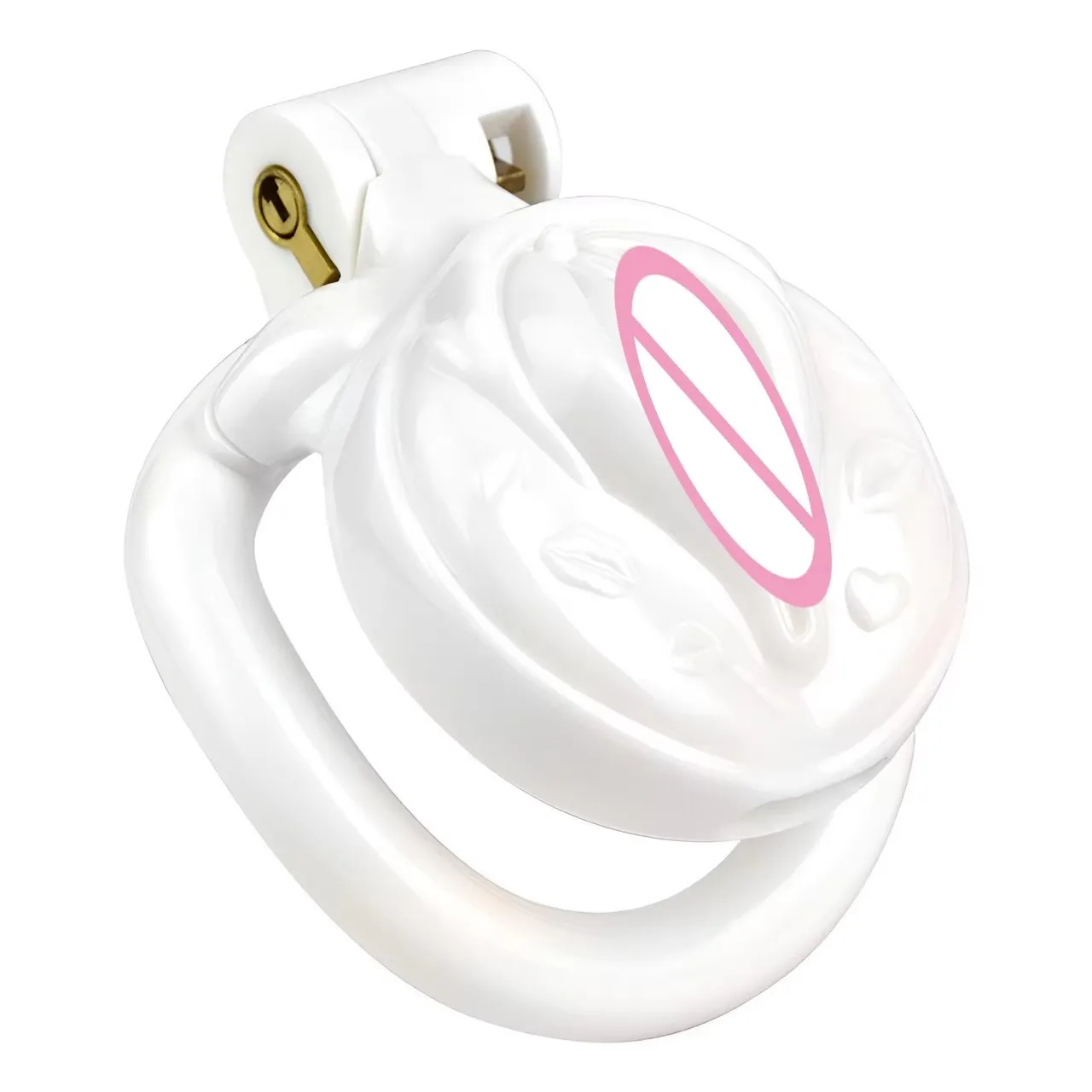 2025 Розовая клетка целомудрия из АБС-пластика с 4 кольцами для пениса замок ремень